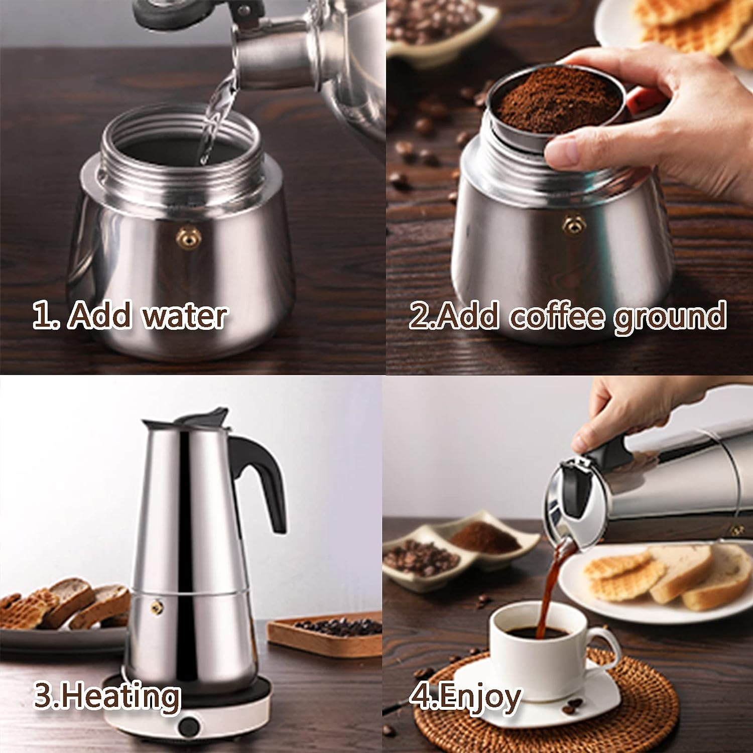 4/6/9 kubki Moka Pot Caffe Mac – Coffee Equipment For Home recenzja i cena
